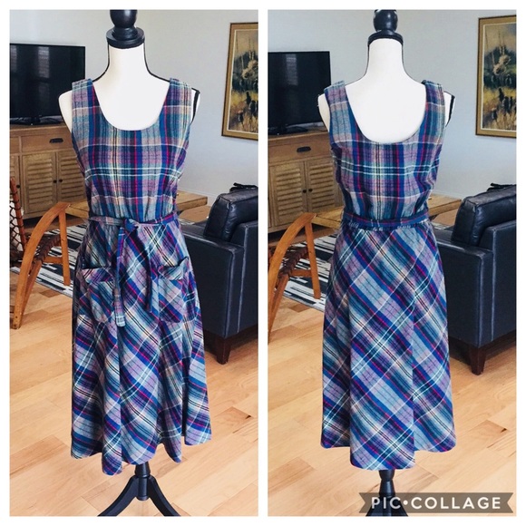 Stellar VTG Plaid Dress - Picture 1 of 8